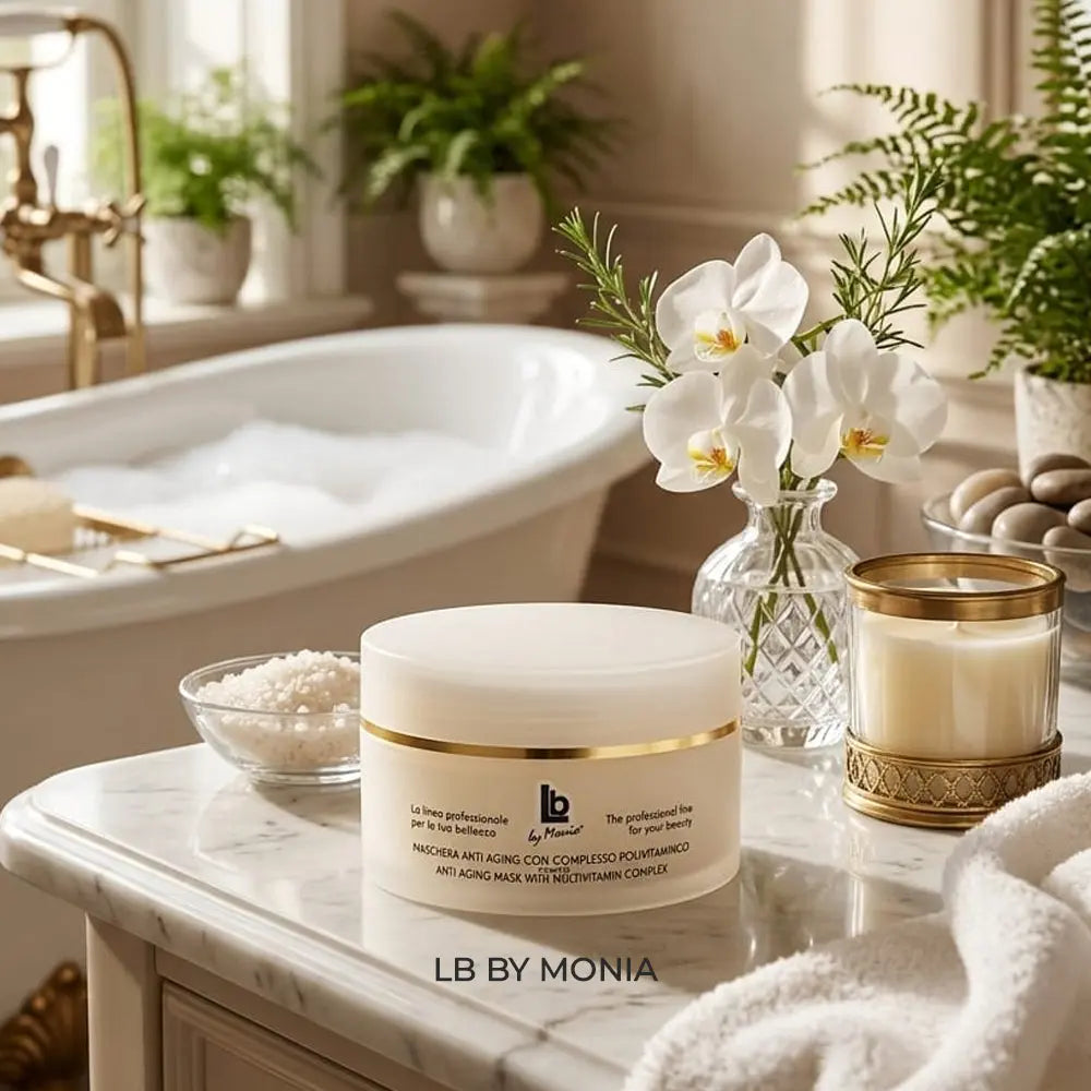 Maschera Viso Anti-Età con Complesso Polivitaminico 250 ml LB BY MONIA